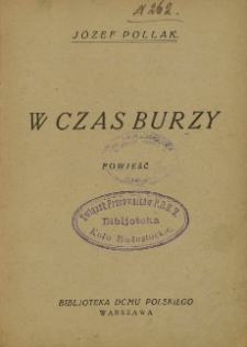 W czas burzy : powieść