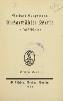 Ausgewählte Werke in sechs Banden. T. 3