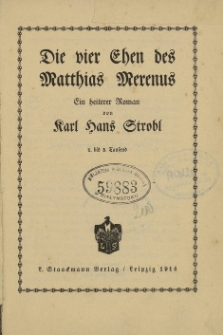 Die vier Ehen des Matthias Merenus : ein heiterer Roman