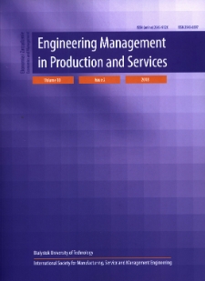 Engineering Management in Production and Services. Vol. 10, iss. 2