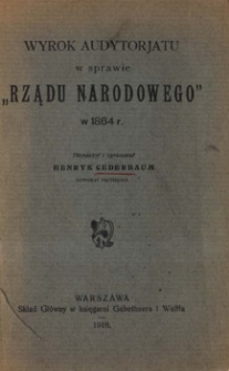 Wyrok audytorjatu w sprawie "Rządu Narodowego" w 1864