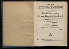 Nowy słownik podręczny niemiecko-polski i polsko-niemiecki z wymową fonetyczną. Cz 2