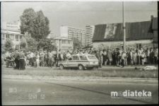 Wypadek drogowy, Białystok, druga połowa lat 70. XX w., fot. ze zbiorów Andrzeja Trzcińskiego