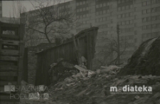 Burzenie starej zabudowy, Białystok, druga połowa lat 70. XX w., fot. ze zbior&oacute;w Andrzeja Trzcińskiego