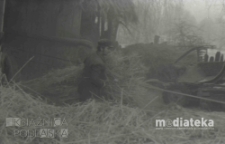 Mł&oacute;cenie słomy, druga połowa lat 70. XX w., fot. ze zbior&oacute;w Andrzeja Trzcińskiego