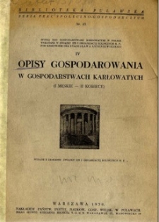 Opisy gospodarowania w gospodarstwach karłowatych