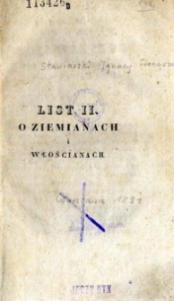 List 2 : o ziemianach i włościanach