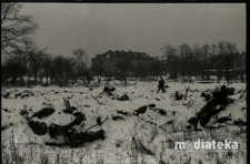 Miejski krajobraz zimą, Białystok, druga połowa lat 70. XX w., fot. ze zbiorów Andrzeja Trzcińskiego