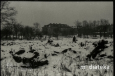 Miejski krajobraz zimą, Białystok, druga połowa lat 70. XX w., fot. ze zbiorów Andrzeja Trzcińskiego
