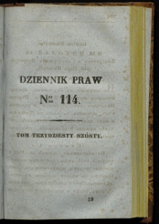 Dziennik Praw [Kr&oacute;lestwa Polskiego], Дневникъ Зɑкoнoвъ T.36, nr 114
