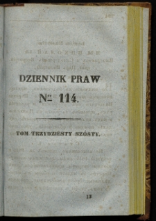 Dziennik Praw [Królestwa Polskiego], Дневникъ Зɑкoнoвъ T.36, nr 114