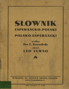 Słownik esperancko-polski, polsko-esperancki