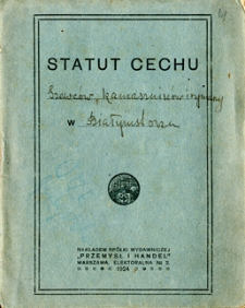 Statut cechu Szewców, kamaszników i rymarzy w Białymstoku