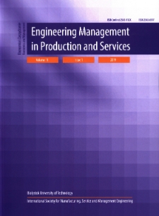 Engineering Management in Production and Services. Vol. 11, iss. 1