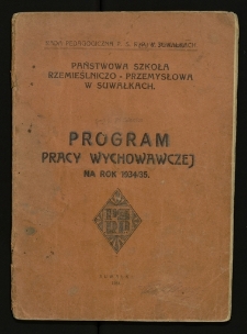 Program pracy wychowawczej na rok 1934-1935