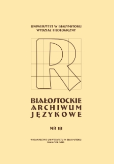 Białostockie Archiwum Językowe nr 18