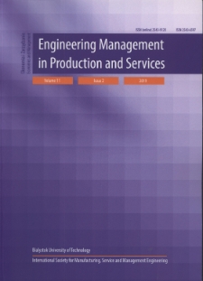 Engineering Management in Production and Services. Vol. 11, iss. 2