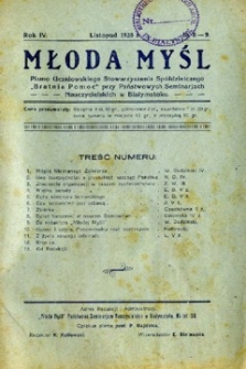 Młoda Myśl 1928, R. 4 Nr 8-9 Listopad
