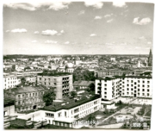 Panorama centrum Białegostoku z widokiem na ul. Św. Mikołaja, ul. Konstantego Kalinowskiego, Białystok, lata 60. XX w.