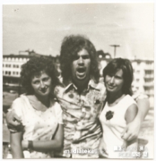 Irena Michalczuk z przyjaciółmi, ul. Św. Rocha, Białystok - lata 70. XX w.