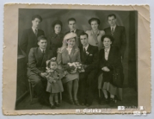 Zdjęcie ślubne Heleny i Witka Ambrożko, Białystok, koniec lat 40. XX w.