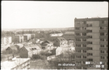 Widok z wieżowca na ul. Wojskową i ul. Marii Curie-Skłodowskiej, Białystok, 1975 r.