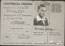 Legitymacja szkolna Jerzego Dzienisa, Szkoła Powszechna nr 15, ul. Lipowa 50, Białystok, wrzesień 1951 r.