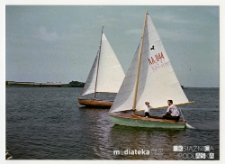 Zbigniew Kamionowski żagluje z rodziną w łódce Oaza AA-044 Rajgrodzkie, 1969-75 r.