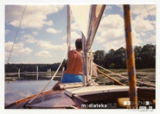 Rejs jachtem Okaz A-111, typ Karaś 450 po jeziorze Wilczym, 6.07.1994