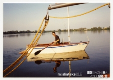 Tomek Grzybowski na żaglówce Amigo A-222, typ Pasja 383 Rajgrodzkie, 1992-2015 r.