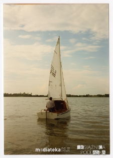 Żaglówka Amigo A-222, typ Pasja 383 na jeziorze Rajgrodzkim, 1992-2015 r.