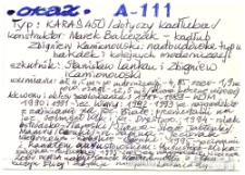 Opis łódki Okaz A-111, typ Karaś 450 wykonany przez Zbigniewa Kamionowskiego, Białystok