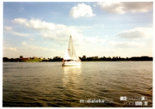 Jacht Okaz A-111, typ Karaś 450 na jeziorze, 1987-2006 r.