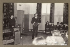 Uroczystość z okazji Dnia Nauczyciela, Białystok, Technikum Kolejowe w Starosielcach, 1985 r.