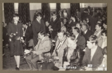 Uroczystość z okazji Dnia Nauczyciela, Białystok, Technikum Kolejowe w Starosielcach, 1985 r.