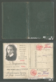 Legitymacja kolejowa Ignacego Bogdanowicza uprawniająca do ulgowych przejazdów kolejami państwowymi, Wilno, 24.03.1938