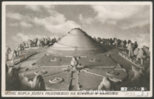 Pocztówka Model Kopca Józefa Piłsudskiego na Sowińcu w Krakowie, 1935 r.