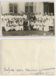 Zdjęcie klasowe, Technikum Gastronomiczne, ul. Waryńskiego, Białystok, 1953 r.