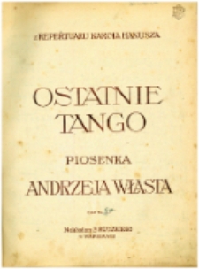 Ostatnie tango : piosenka