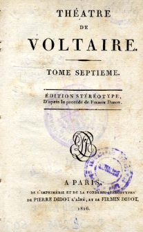 Théatre de Voltaire. T. 7