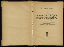 Stulecie trójcy powieściopisarzy : studia nad społecznem i artystycznem znaczeniem dzieła Orzeszkowej, Prusa, Sienkiewicza