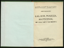 Las, bór, puszcza, matecznik jako natura i baśń w poezji Mickiewicza
