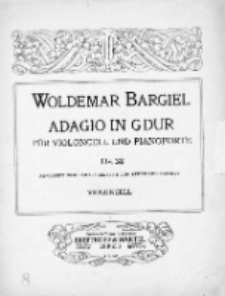Adagia. Wiolonczela, fortepian. Op. 38. G-dur (aranż.)
