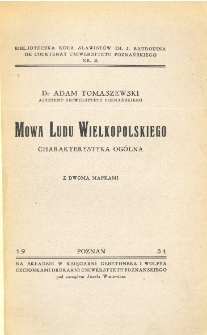 Mowa ludu wielkopolskiego: charakterystyka ogólna