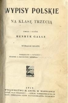Wypisy polskie na klasę trzecią