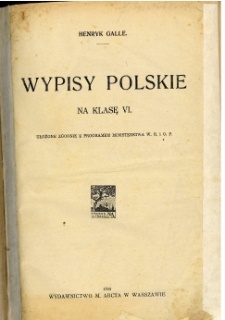 Wypisy polskie na klasę VI