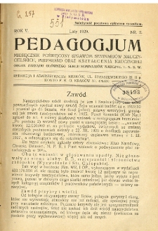 Pedagogjum : miesięcznik poświęcony sprawom seminarjów nauczycielskich, preparand oraz kształcenia nauczycieli : organ Zarządu Głównego Sekcji Seminarjów Nauczyc. T. N. S. W. 1929, nr 2