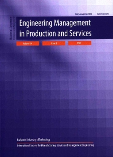 Engineering Management in Production and Services. Vol. 14, iss. 3