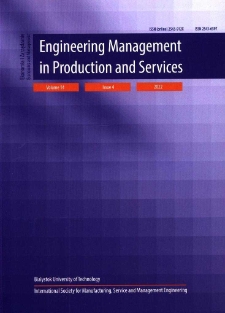 Engineering Management in Production and Services. Vol. 14, iss. 4