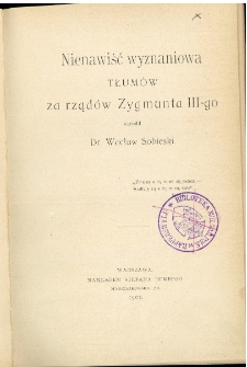 Nienawiść wyznaniowa tłumów za rządów Zygmunta III-go